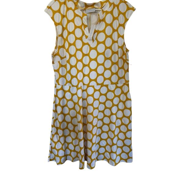 NY&Co Yellow Gold White Polka Dot Dress with Pockets 100% Cotton Plus Size XXL - Picture 2 of 7